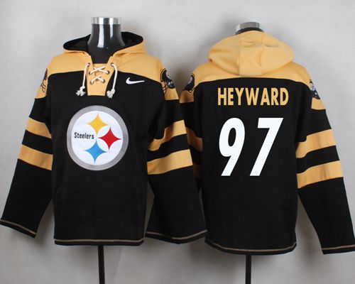 Nike Steelers #97 Cameron Heyward Black Player Pullover NFL Hoodie - Click Image to Close